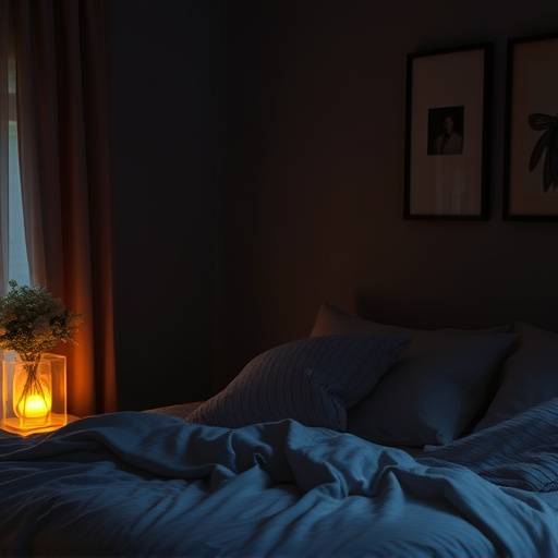 A cozy bedroom setup with dim lighting, highlighting the importance of a relaxing sleep environment.