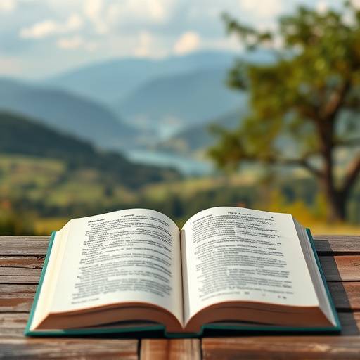 Open book with a calming landscape illustration, symbolizing access to mental health resources.